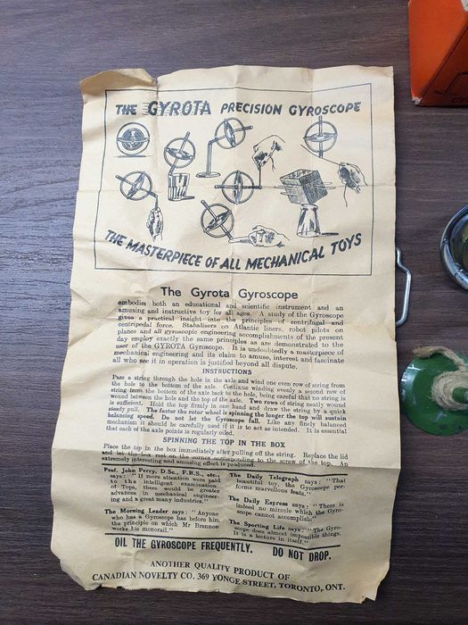 Brinquedo Giroscópio Vintage Made in Canada
