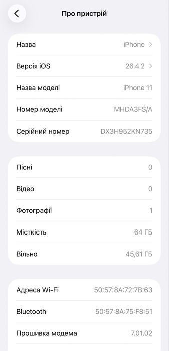 Продам телефон Apple iPhone 11 64GB