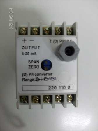 INDUSTRIA - conversor Pressao  3-15 psi/4-20 mA
