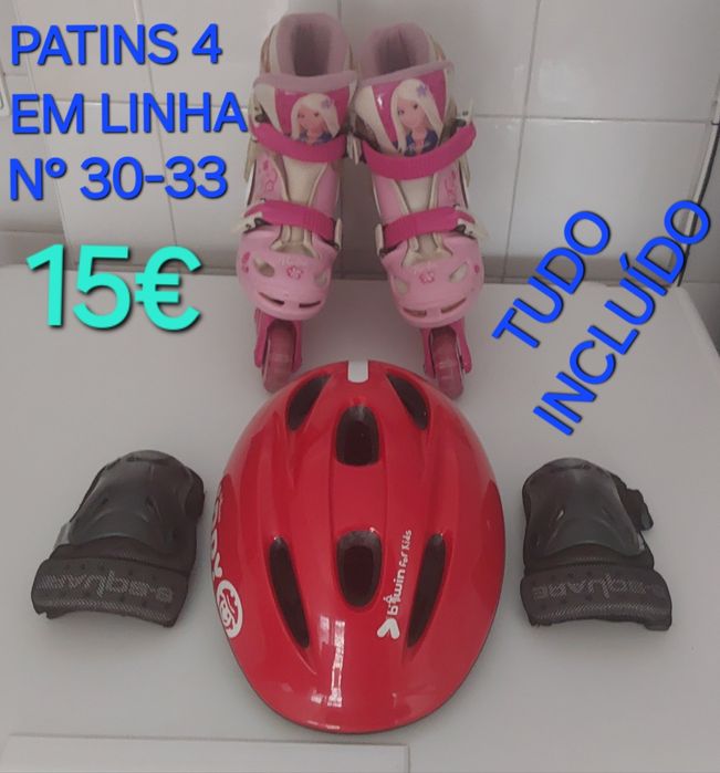 PATINS 4 EM LINHA E ACESSÓRIOS INCLUÍDOS.Casa,Rua,Desporto,Exercitar.