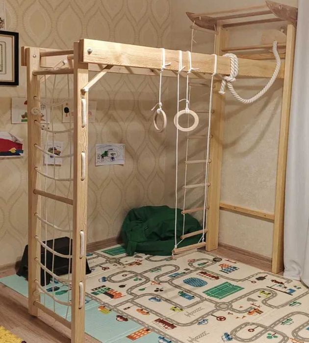 Шведская стенка детская 2в1 Сетка Рукоход Шведська стінка Трансформер