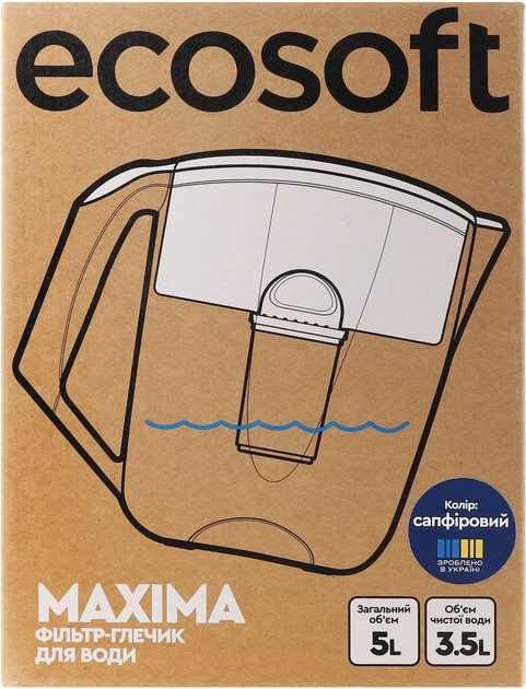 5 л. Большой Кувшин Фильтр синий Ecosoft Maxima с картриджем Екософт