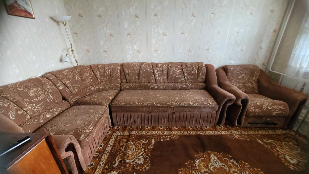 Кутовий диван + розкладне крісло