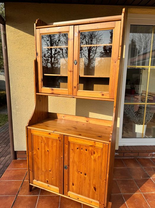 kredens drewniany komoda witryna szafka stylowa meble kuchenne blat