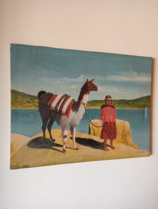 Pintura a óleo Menina com Iaque