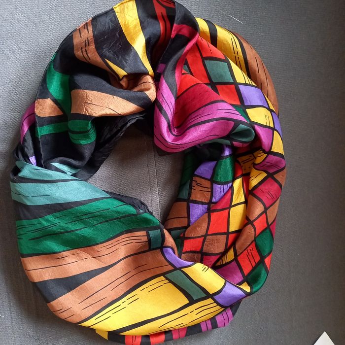 Apaszka, jedwab, Ashley Brook, vintage.