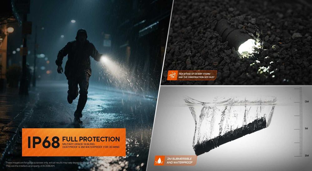 ACEBEAM TAC 2AA Ліхтар Тактичний (1600 Люмен 181 Метрів - USB-C)
