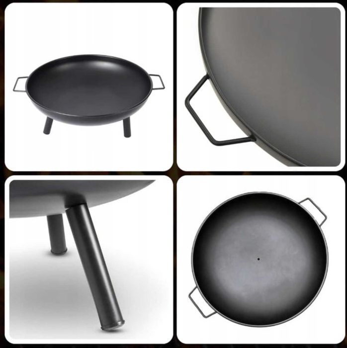 PALENISKO OGRODOWE 60CM / 80cm Stalowe Ognisko Kociołek Grill Ruszt
