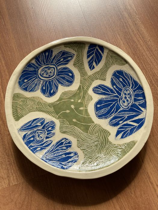 Duża patera, ceramika, rękodzieło, handmade