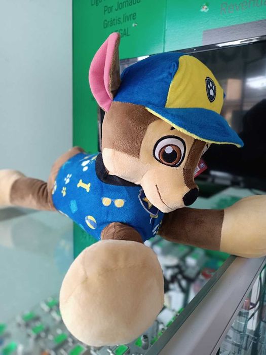 PROMO NATAL:Peluche Patrulha Pata Chase Jumbo 50cm deitado
