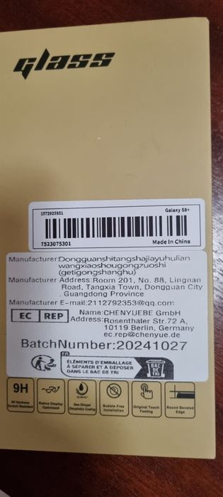 Pelicula protecção Samsung S8 + e S9 +