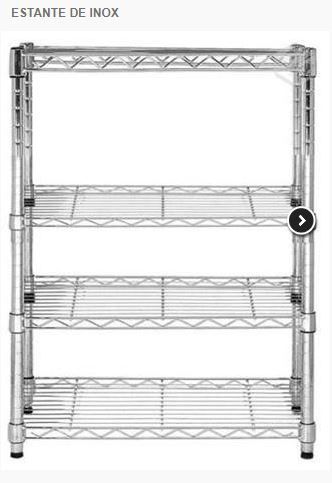 Estantes em inox com prateleiras