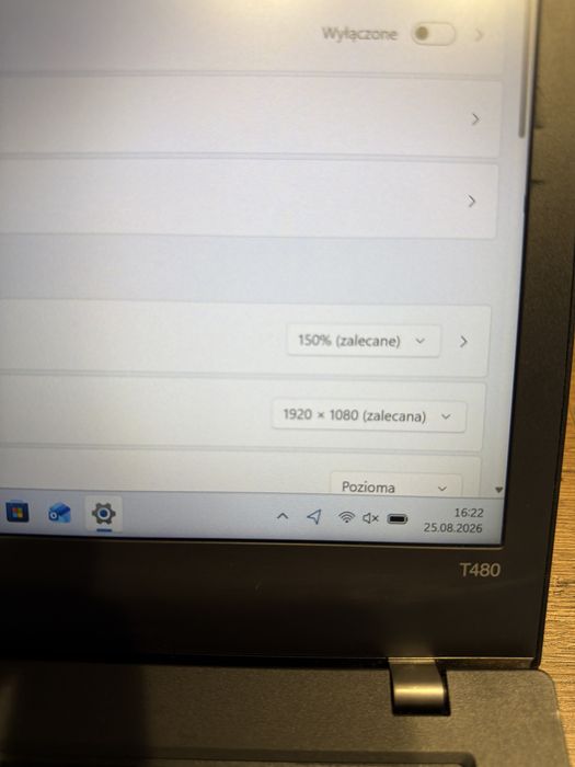 Lenovo T480 i5 8 gen, 8/120 GB