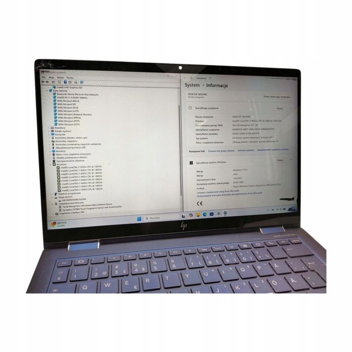 HP Elite Dragonfly G1 i7-8565U DOTYK X360 16GB 256GB Win11