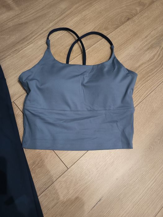 Strój fitness strój na siłownię na pilates zestaw legginsy i biustonos