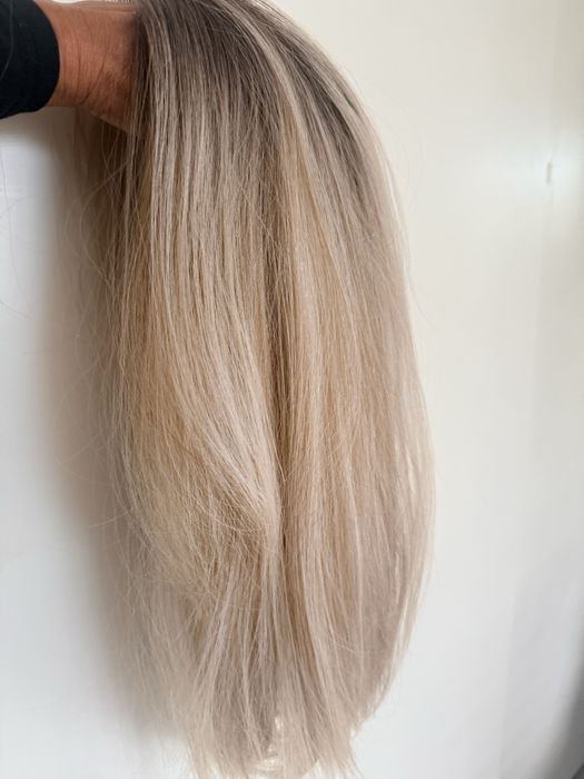 Przepiekny cieply blond topper 55 cm