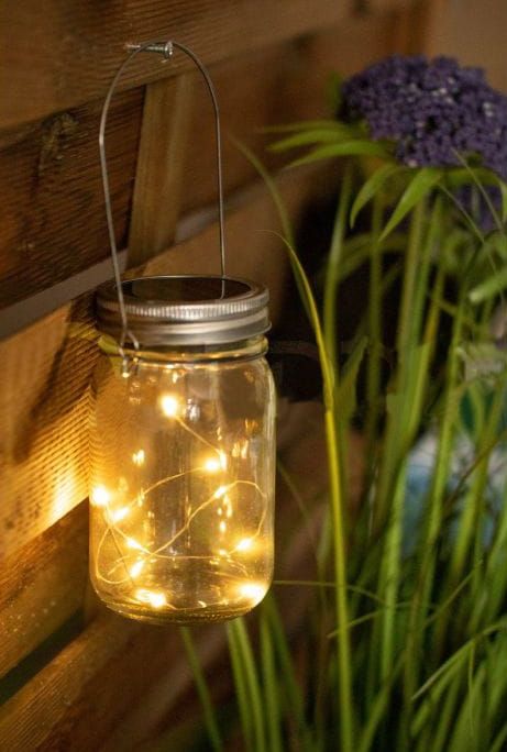 Lampa solarna led ogrodowa wisząca latarenka słoik