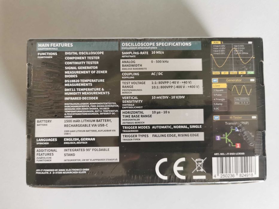 FOLIA NOWY Generator sygnału Oscyloskop Joy DSO-LCR500
