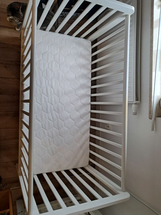 Lozeczko szczebelkowe woodies 120x60 z przewijakiem biale