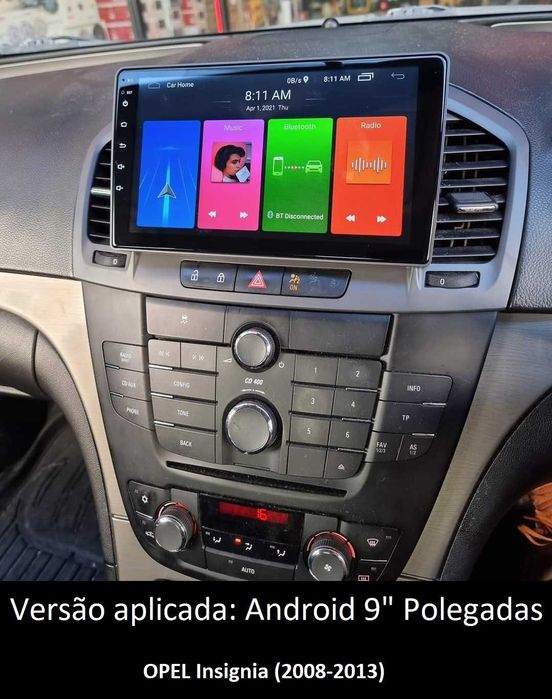(NOVO) Rádio 2DIN • OPEL • Insignia (2008 a 2017) • Android [4+64GB]