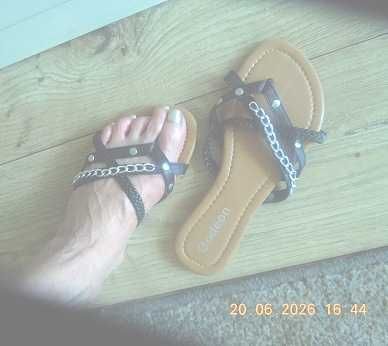 Piękne Japonki na upały - z granatową kokardką i paseczkami ze skóry. Dł.stopy 25 cm. marki TOP OR