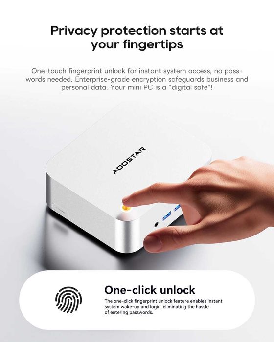 AOOSTAR MACO Міні ПК AMD Ryzen 7 PRO 8845HS / H255 Radeon 780M Oculink