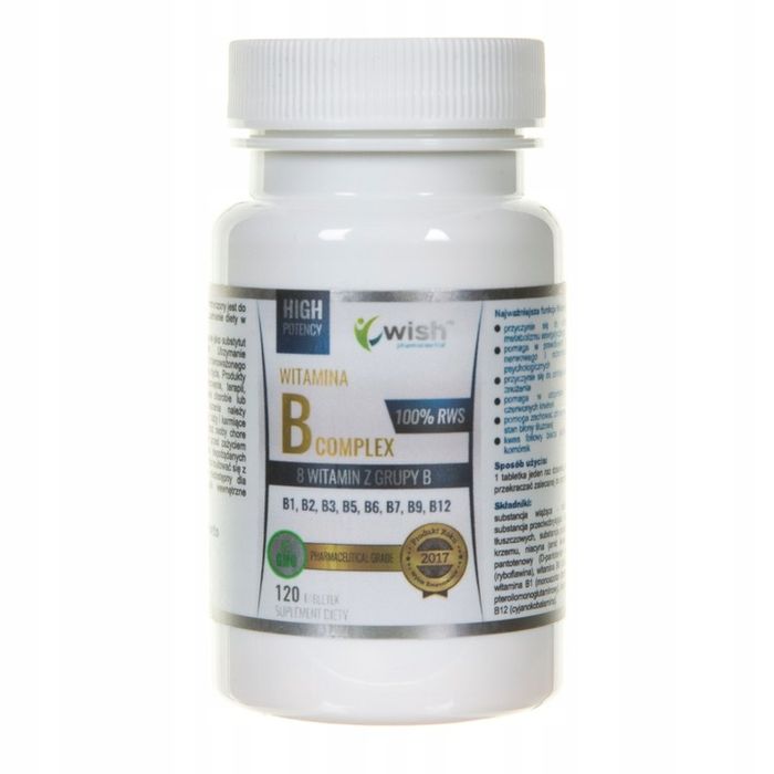 witamina b complex b1 b2 b3 b5 b6 b7 b9 b12 120szt
