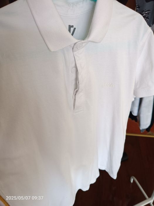 Koszulka polo dla chłopca r. 158 z kołnierzykiem biała