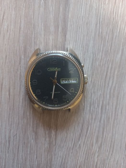 Часы Слава, часы ссср, часы позолота,
