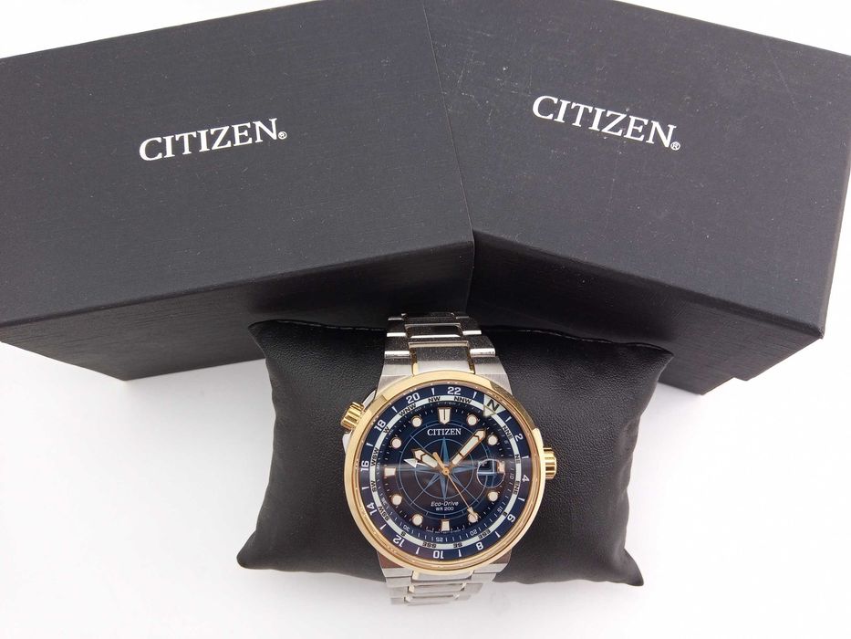 Японские 200м часы Citizen EcoDrive BJ7144-52L сапфир GMT второе