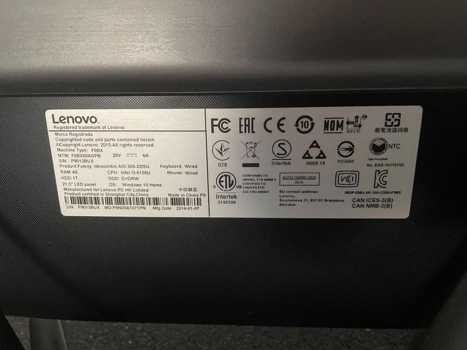 Komputer Lenovo AIO 300-22ISU kompletny, wyzerowany, przygotowany