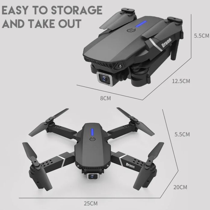 Promcja w weekend 179zł. DRON 12.5cm X 8cm X 5,5cm. Kamera 4k, full h