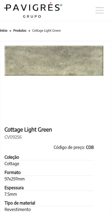 2 caixas de cerâmica cottage light green da pavigres