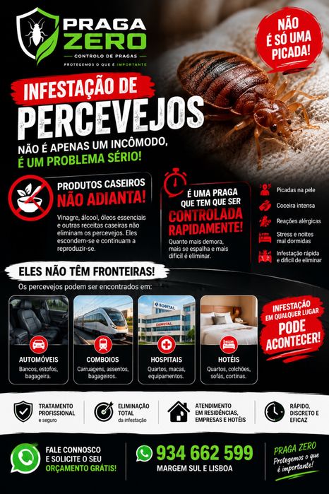 Controle de pragas, percevejos, baratas, formigas