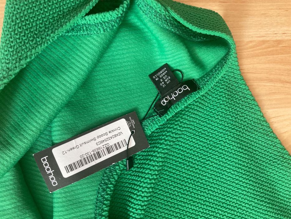Zielony jednoczęściowy strój kąpielowy Boohoo roz. L