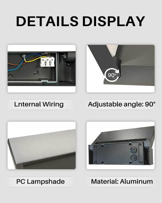 Aluminiowa lampa zewnętrzna LED EBION 18W 4000K, wodoodporna, IP54