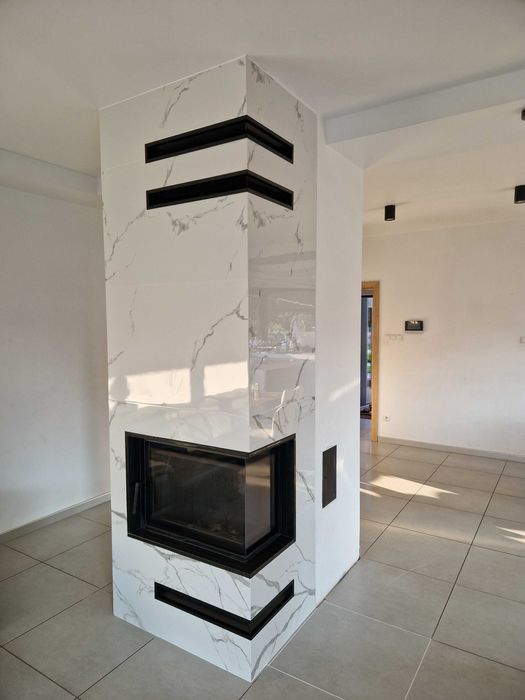 Kominek montaż narożny nowoczesny Grodzisk