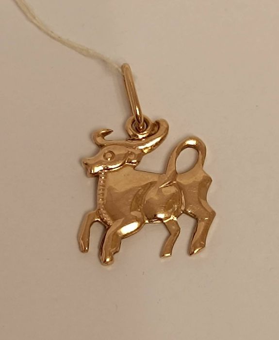 Золотая подвеска Телец 2,3 г. 583 СССР золотой кулон , золота підвіска