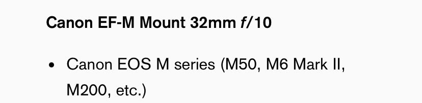 Lente Retropia - Canon EF-M