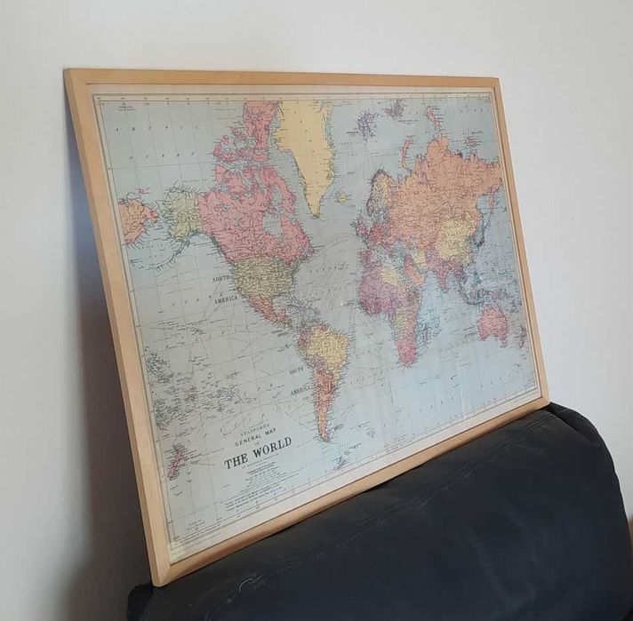 Quadro Mapa Mundo Antigo