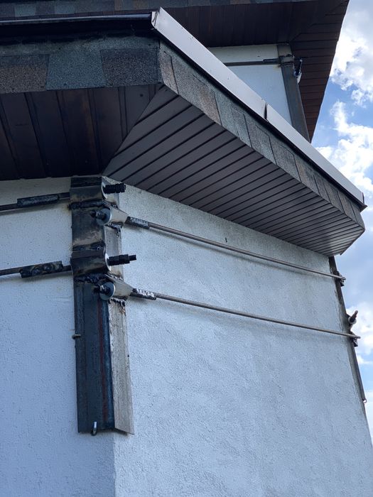 Стяжка будинку хати дома арматурою від тріщин стягування будинків стін