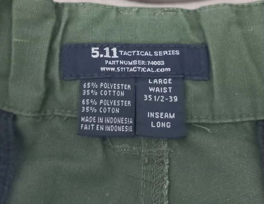 Ciemnozielone spodnie cargo,5.11 Tactical,r.L