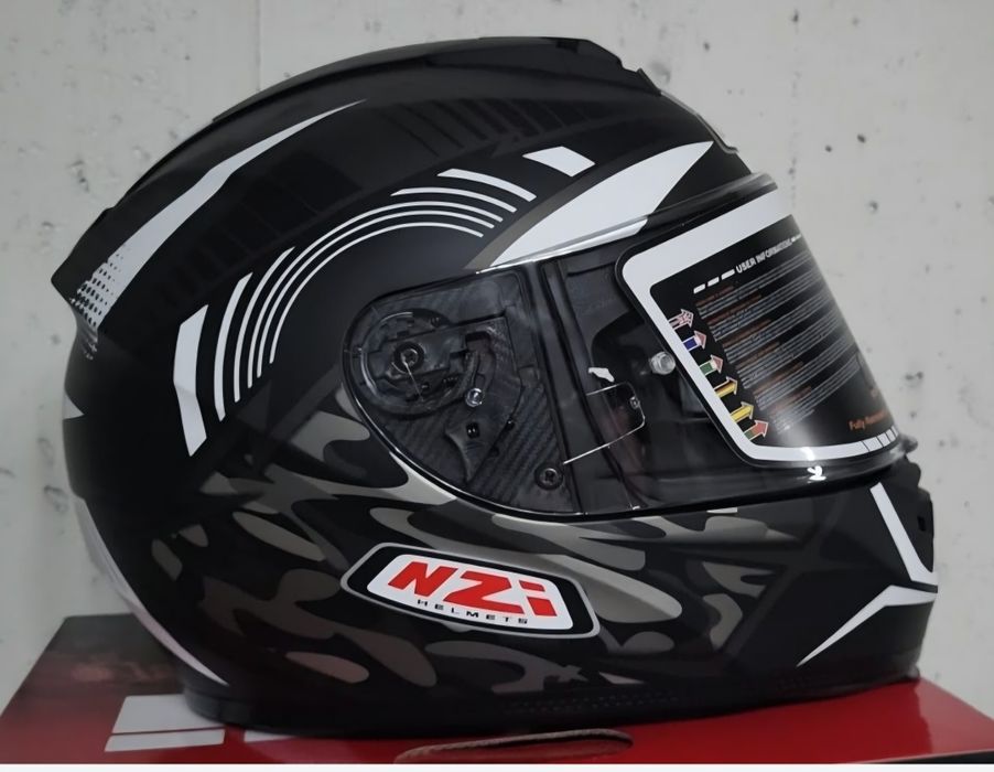 Capacete Integral NZI EURUS 2 Desert Black / White Matte ( L )( NOVO )