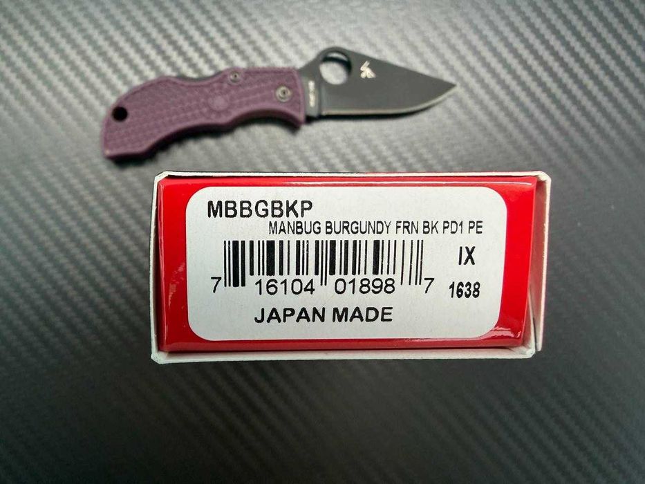 Ніж Spyderco Manbug Black Blade Micro-Melt PD1 FRN Burgundy