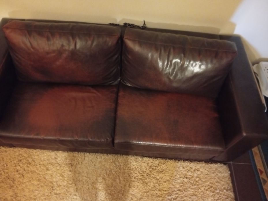 Sofás castanhos em pele