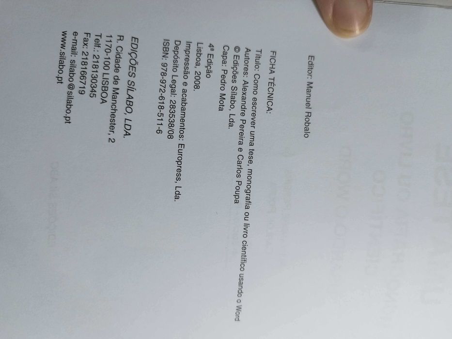 Livro "Como Escrever uma TESE usando o Word" (Edições Sílabo)