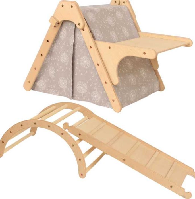 5w1 Zestaw Wspinaczkowy Montessori dla Dzieci PIKLER premium drewniany