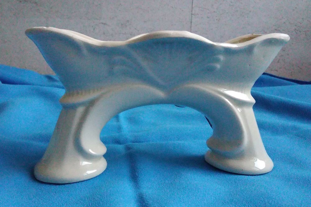 świecznik ceramiczny ozdobny PRL kwiaty podwójny