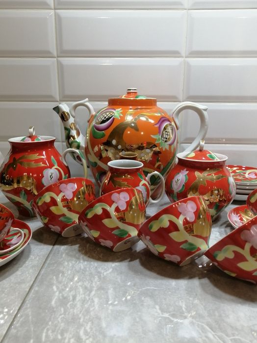 Zestaw, serwis do herbaty porcelana Lomonosow Dulevo ZSRR Vintage