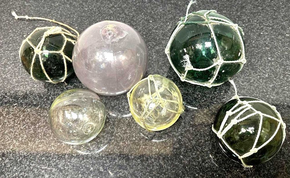 boias de vidro, flutuadores de pesca. Anteriores a 1950